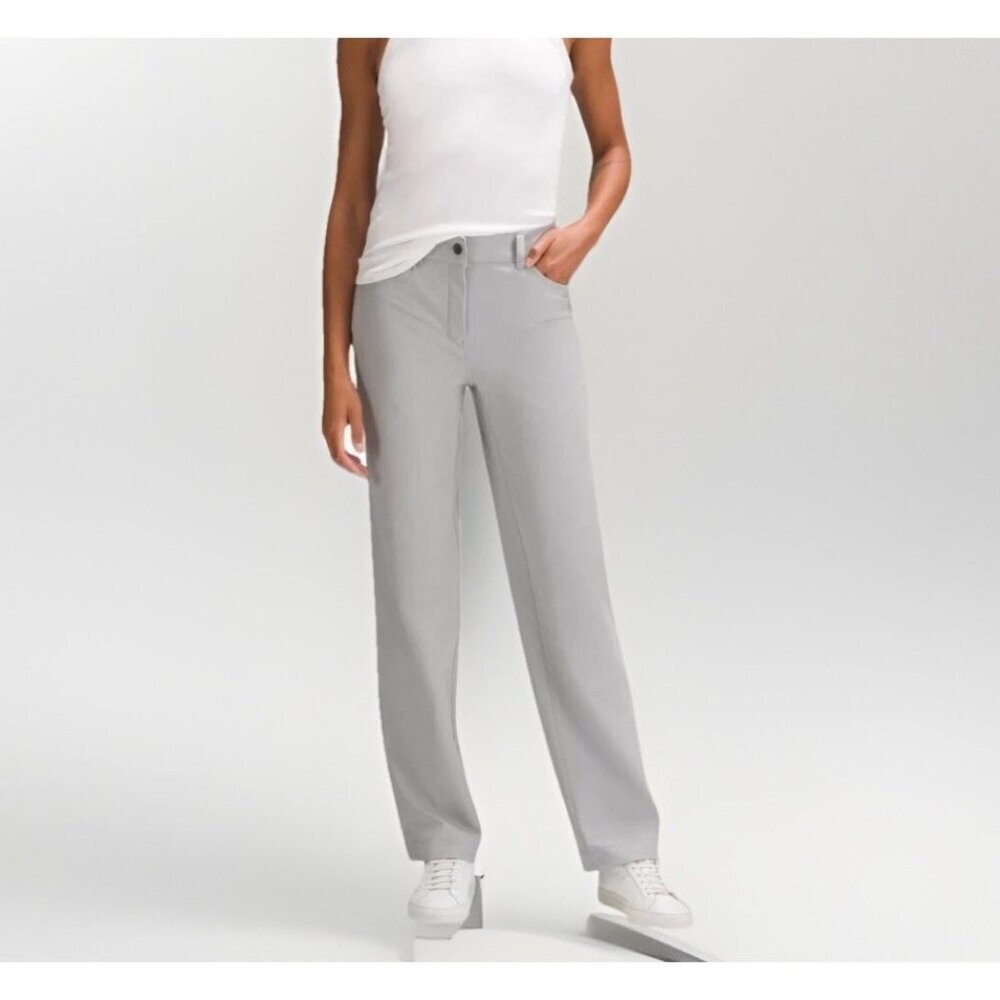 Lululemon City Sleek 5 Pocket High Rise Wide Leg Pant Full Length size 26 Gray